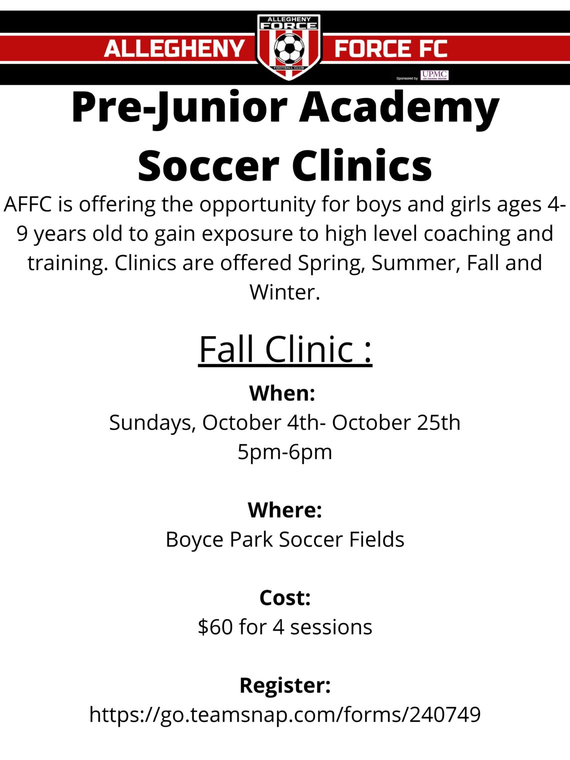 Pre-Junior Academy Soccer Clinics 3